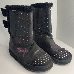 Skechers Kids' Black light up Boots with Colorful Studs